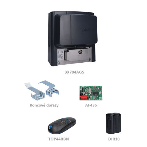 CAME BX PLUS sada pre posuvnú bránu do 400kg, 1x BX704AGS (230V, 320W, 600N) 1x ZBX7N, 1x AF43S, 1x TOP44BRN, 1 pár DIR10